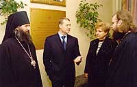 Во время посещения православаной гимназии имени Преподобного Сергия Радонежского президентом Республики Марий Эл Леонидом Маркеловым